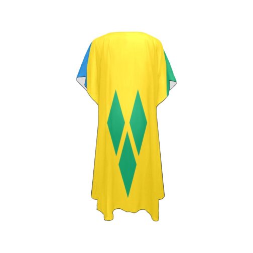 Saint Vincent and the Grenadines Flag Mid-Length Chiffon Cover Up