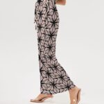 Pink Leaf Geo Women’s High-Rise Wide Leg Pants
