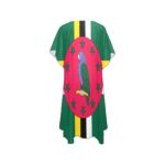 Dominica Flag Print Mid-Length Chiffon Cover Up