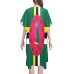 Dominica Flag Print Mid-Length Chiffon Cover Up
