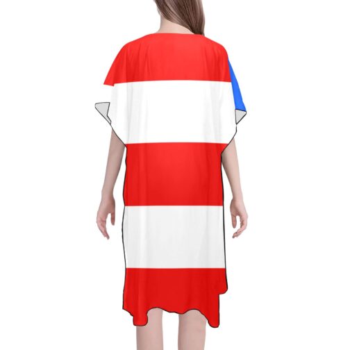 Puerto Rico Flag Back Print Mid-Length Chiffon Cover Up