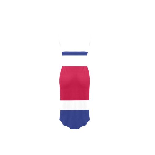 Costa Rica Flag Spaghetti Strap Backless Beach Dress - Image 4