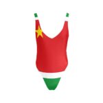Guadeloupe Flag Backless High Cut Swimsuit
