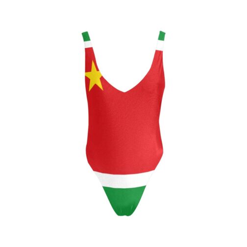 Guadeloupe Flag Backless High Cut Swimsuit