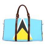 Saint Lucia Flag Travel Bag (Brown)