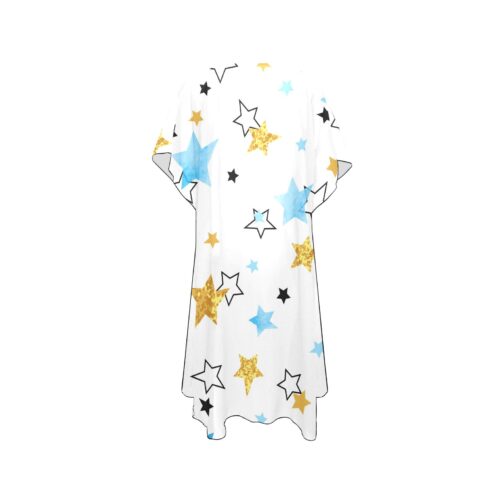 Watercolor And Glittering Stars Mid-Length Chiffon Cover Up