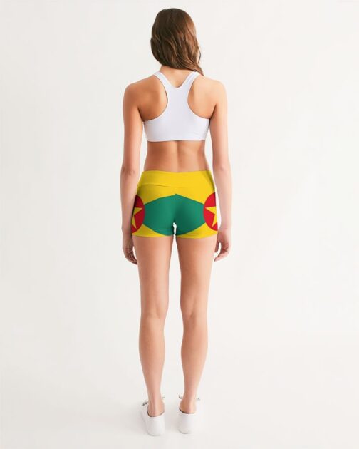 Grenada Flag Women’s Mid-Rise Yoga Shorts