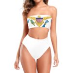 US Virgin Islands Flag Chest Wrap Bikini Swimsuit