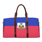 Haiti Flag Travel Bag (Brown)
