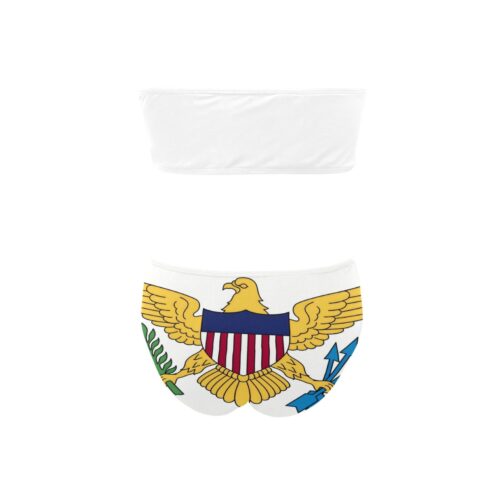 US Virgin Islands Flag Chest Wrap Bikini Swimsuit