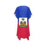 Haiti Flag Print Mid-Length Chiffon Cover Up