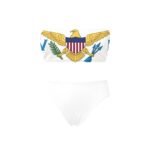 US Virgin Islands Flag Chest Wrap Bikini Swimsuit