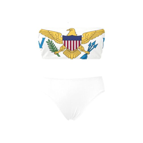 US Virgin Islands Flag Chest Wrap Bikini Swimsuit