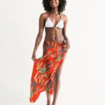 Paradise Floral Deep Orange Swim Cover Up