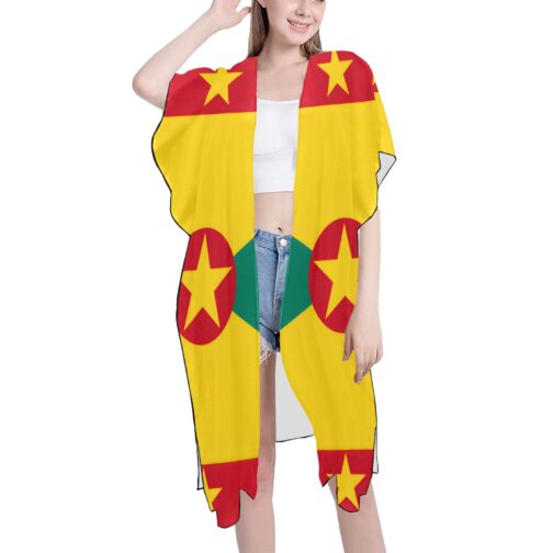 Grenada Flag Mid-Length Chiffon Cover Up