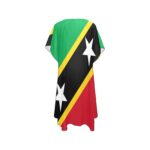 Saint Kitts and Nevis Flag Back Print Mid-Length Chiffon Cover Up