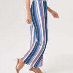 Beach Stripe Women's High-Rise Wide Leg Pants