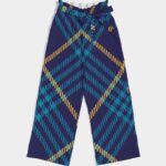 Blue Tartan Women’s High-Rise Wide Leg Pants