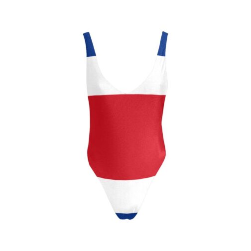 Costa Rica Flag Backless High Cut Swimsuit
