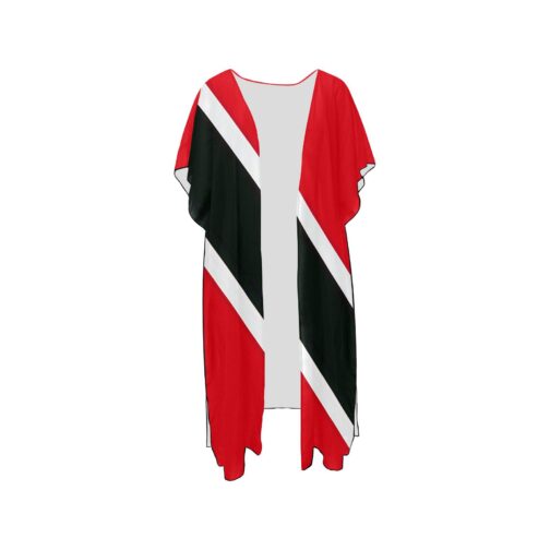 Trinidad and Tobago Flag Back Print Mid-Length Chiffon Cover Up