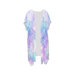 Mermaid Galaxy Print Mid-Length Chiffon Cover Up