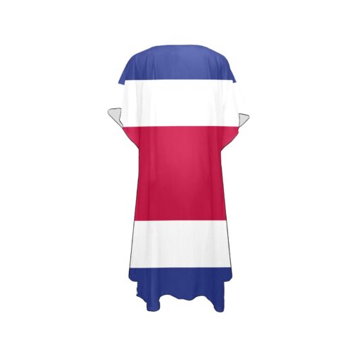Costa Rica Flag Mid-Length Chiffon Cover Up