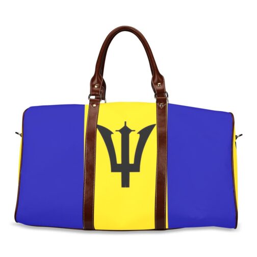 Barbados Flag Travel Bag (Brown)
