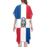 Dominican Republic Flag Print Mid-Length Chiffon Cover Up
