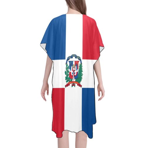 Dominican Republic Flag Print Mid-Length Chiffon Cover Up