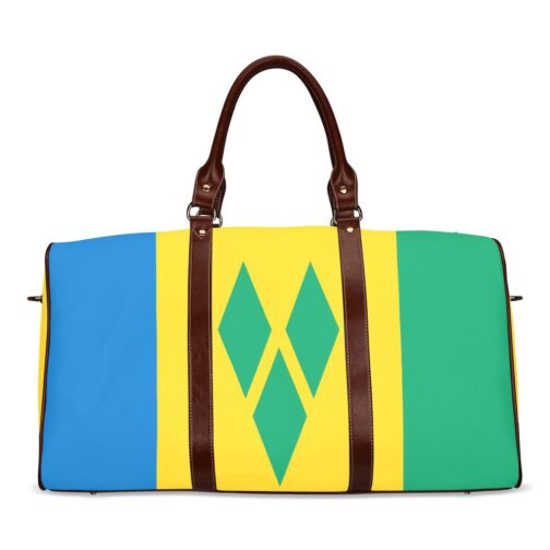Saint Vincent and the Grenadines Flag Travel Bag (Brown)