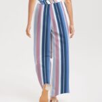 Beach Stripe Women's High-Rise Wide Leg Pants