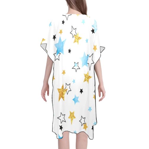 Watercolor And Glittering Stars Mid-Length Chiffon Cover Up