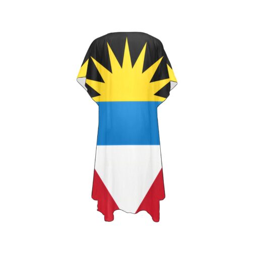 Antigua and Barbuda Flag Print Mid-Length Chiffon Cover Up