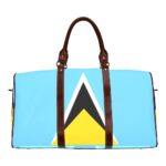 Saint Lucia Flag Travel Bag (Brown)