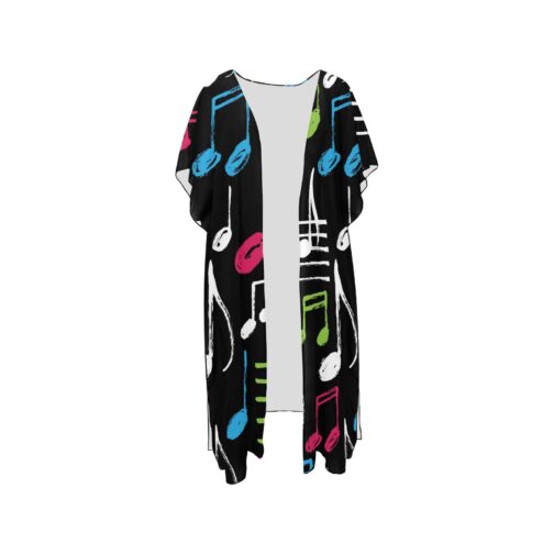 Music Notes Mid-Length Chiffon Cover Up