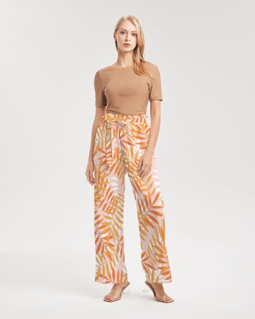 Layered Palms Women’s High-Rise Wide Leg Pants