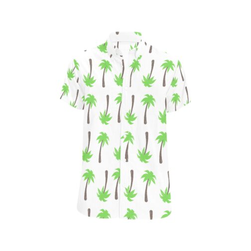 Palm Tree Pattern Men's Shirt (White) - Image 3