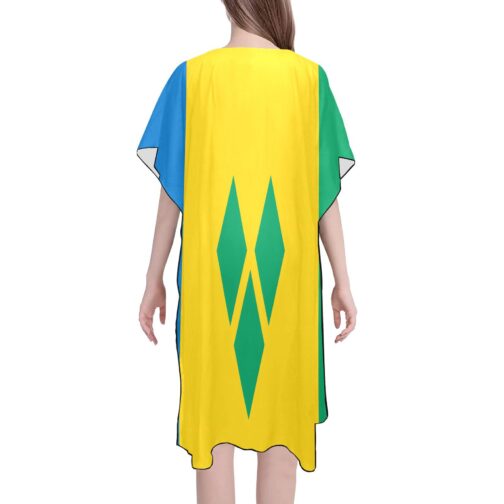 Saint Vincent and the Grenadines Flag Mid-Length Chiffon Cover Up