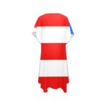 Puerto Rico Flag Back Print Mid-Length Chiffon Cover Up