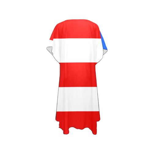 Puerto Rico Flag Back Print Mid-Length Chiffon Cover Up