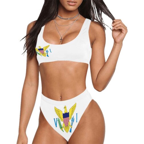 US Virgin Islands Flag High-Waisted Bikini