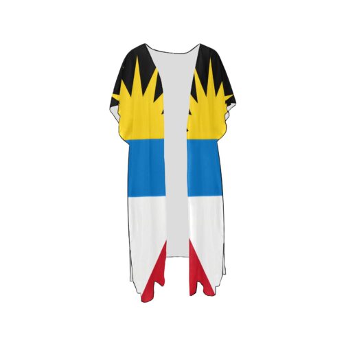 Antigua and Barbuda Flag Print Mid-Length Chiffon Cover Up