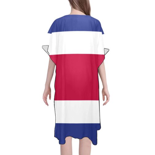 Costa Rica Flag Mid-Length Chiffon Cover Up