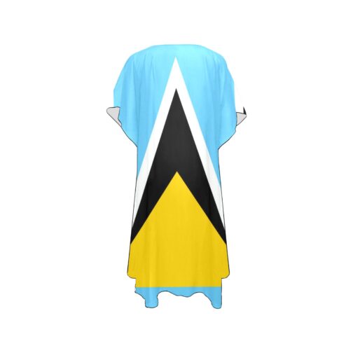 Saint Lucia Flag Print Mid-Length Chiffon Cover Up