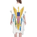 US Virgin Islands Flag Back Print Mid-Length Chiffon Cover Up