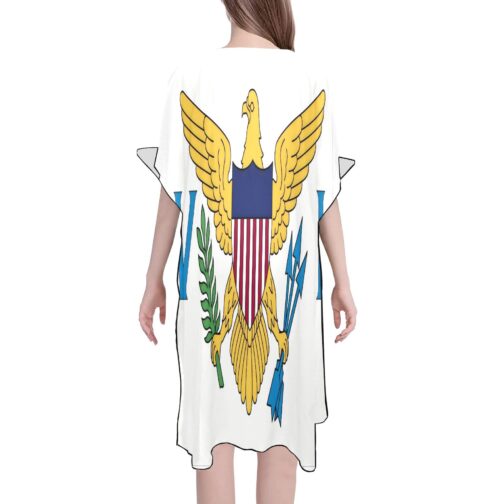 US Virgin Islands Flag Back Print Mid-Length Chiffon Cover Up