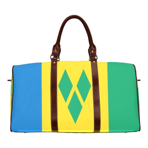 Saint Vincent and the Grenadines Flag Travel Bag (Brown)