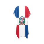Dominican Republic Flag Print Mid-Length Chiffon Cover Up