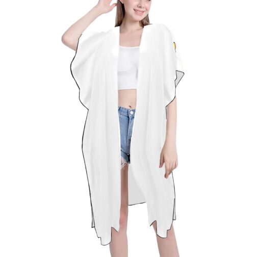 US Virgin Islands Flag Back Print Mid-Length Chiffon Cover Up