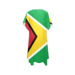 Guyana Flag Back Print Mid-Length Chiffon Cover Up